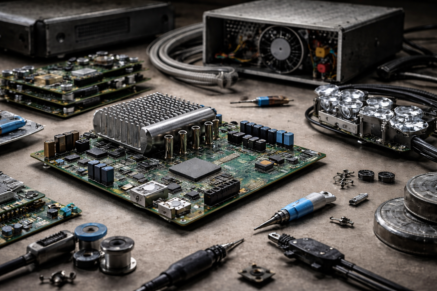 SMT assembly line with PCB board manufacturing